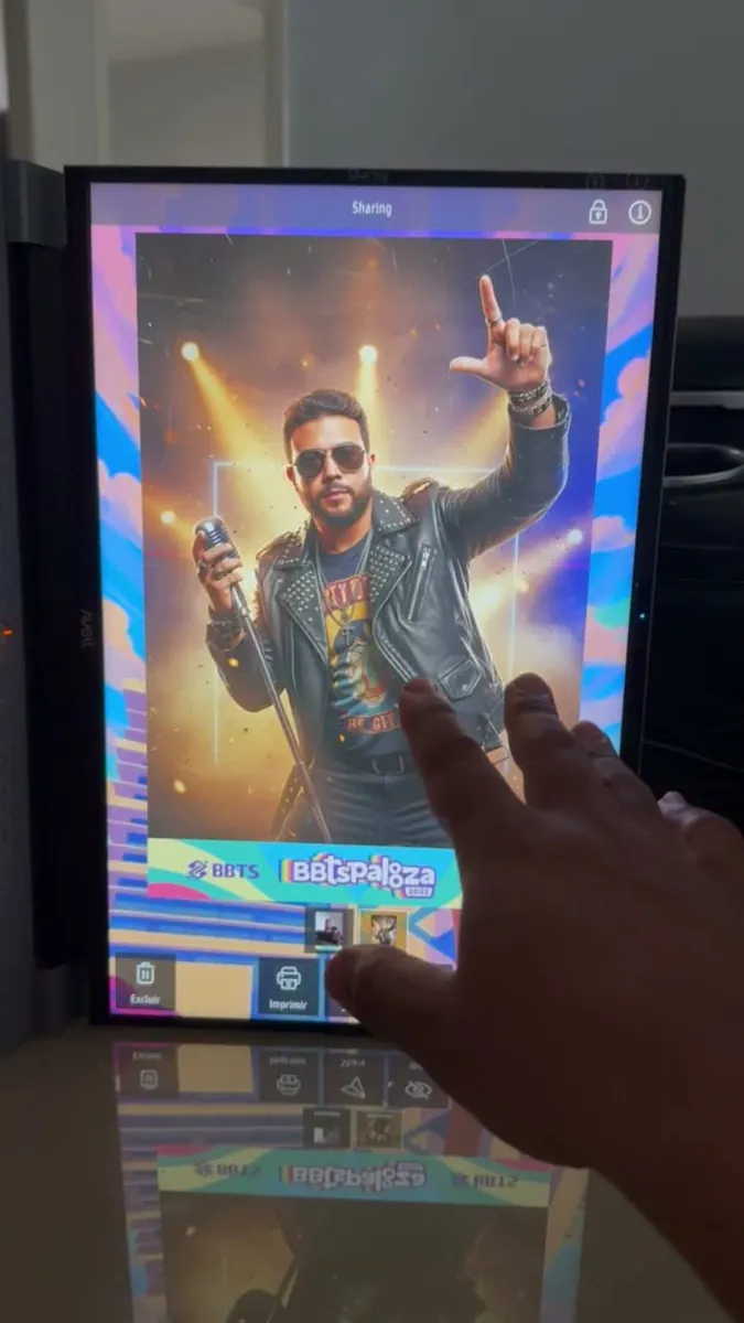 Convidado escolhendo o estilo da foto com IA